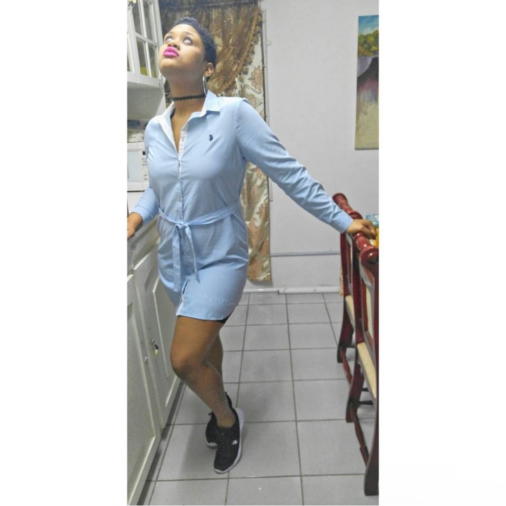 Tommy Hilfiger Light Blue Long Sleeve Dress